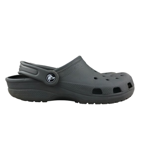 Crocs Unisex Size 5M 7W Dark Grey Closed Toe Slip On Classic Clogs Slingback - Picture 1 of 11